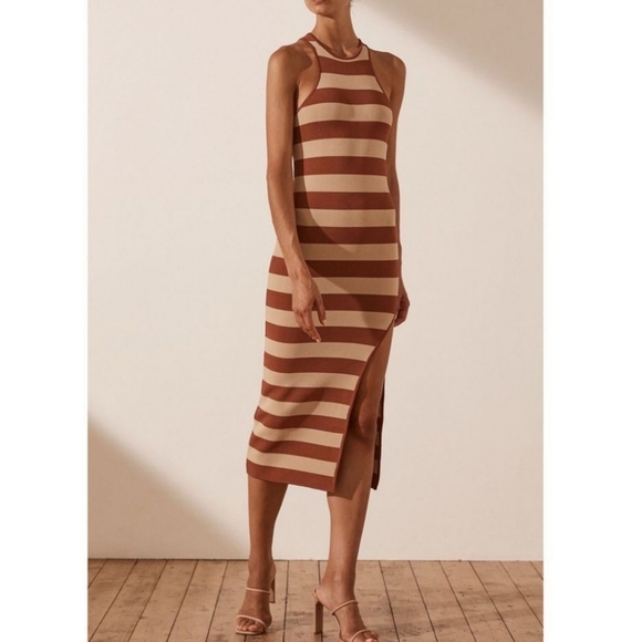 Free People x Shona Joy Paris Racerback Knitted Midi Dress, Size L